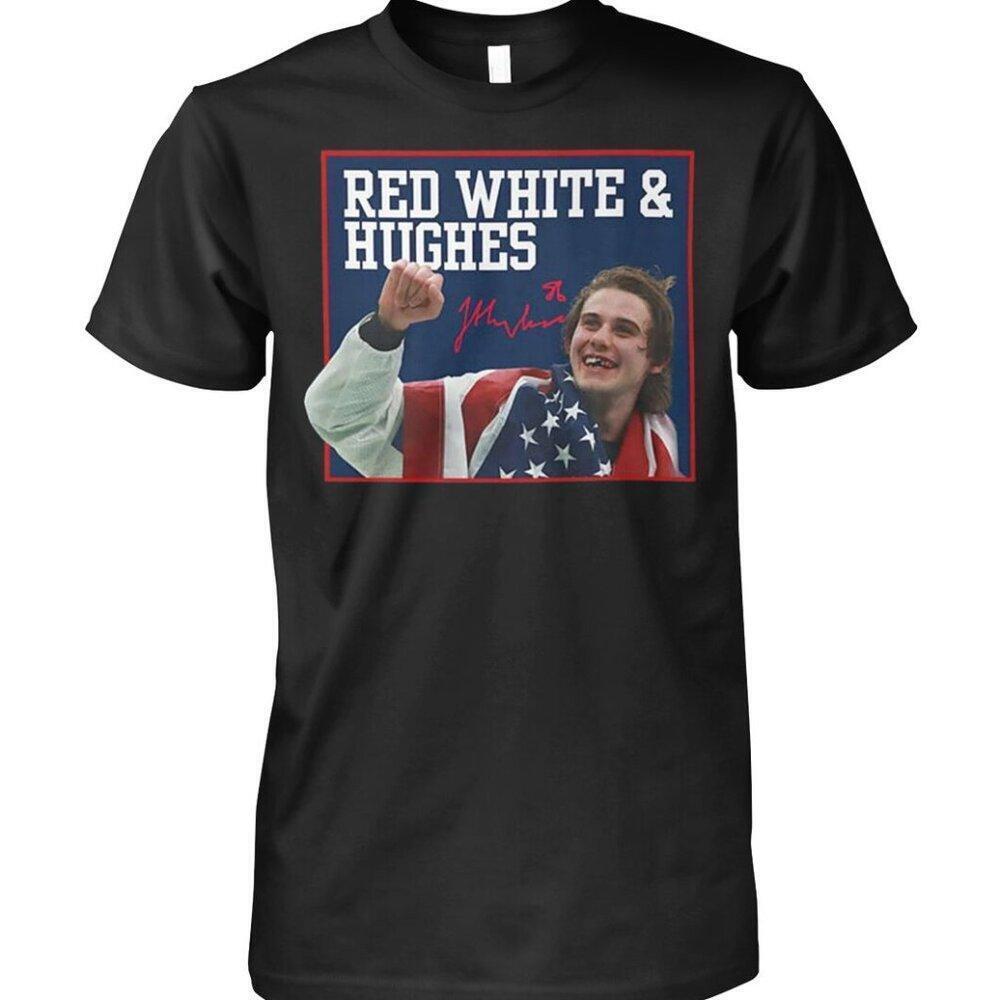 Usa Hockey Red White And Hughes Shirt  Jack Hughes Red White And Hughes Shirt
